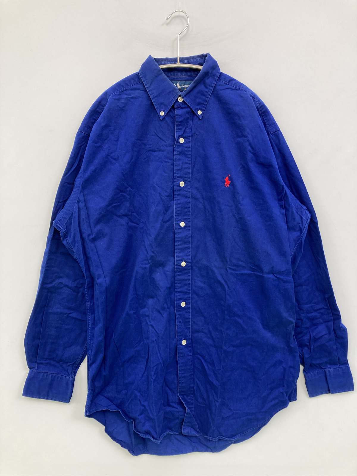 【中古】Ralph Lauren ラルフローレン プルオーバー/トップ S 青色 綿織物 無地 ワンポイント 真っただ中丈 長袖 名取り草落ちこむ メンズ