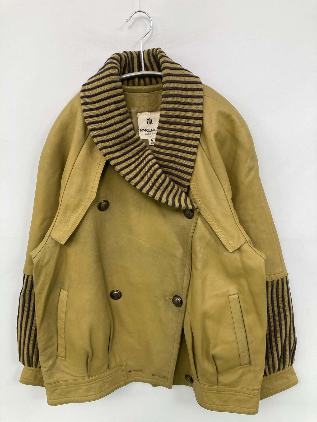 【中古】PARIENNE なめし革上衣 9 ベージュ レディース