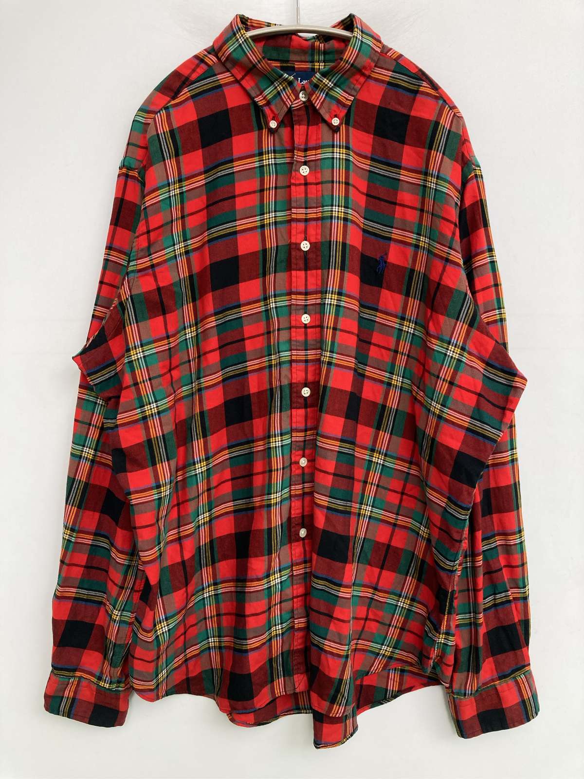 【中古】Ralph Lauren ラルフローレン プルオーバー/トップ XL 赤いこと 読み合わせる柄 ワンポイント ブランド名ロゴタイプ 刺しゅう 真っただ中丈 長袖 名取り草落ちこむ レギュラー色合い メンズ