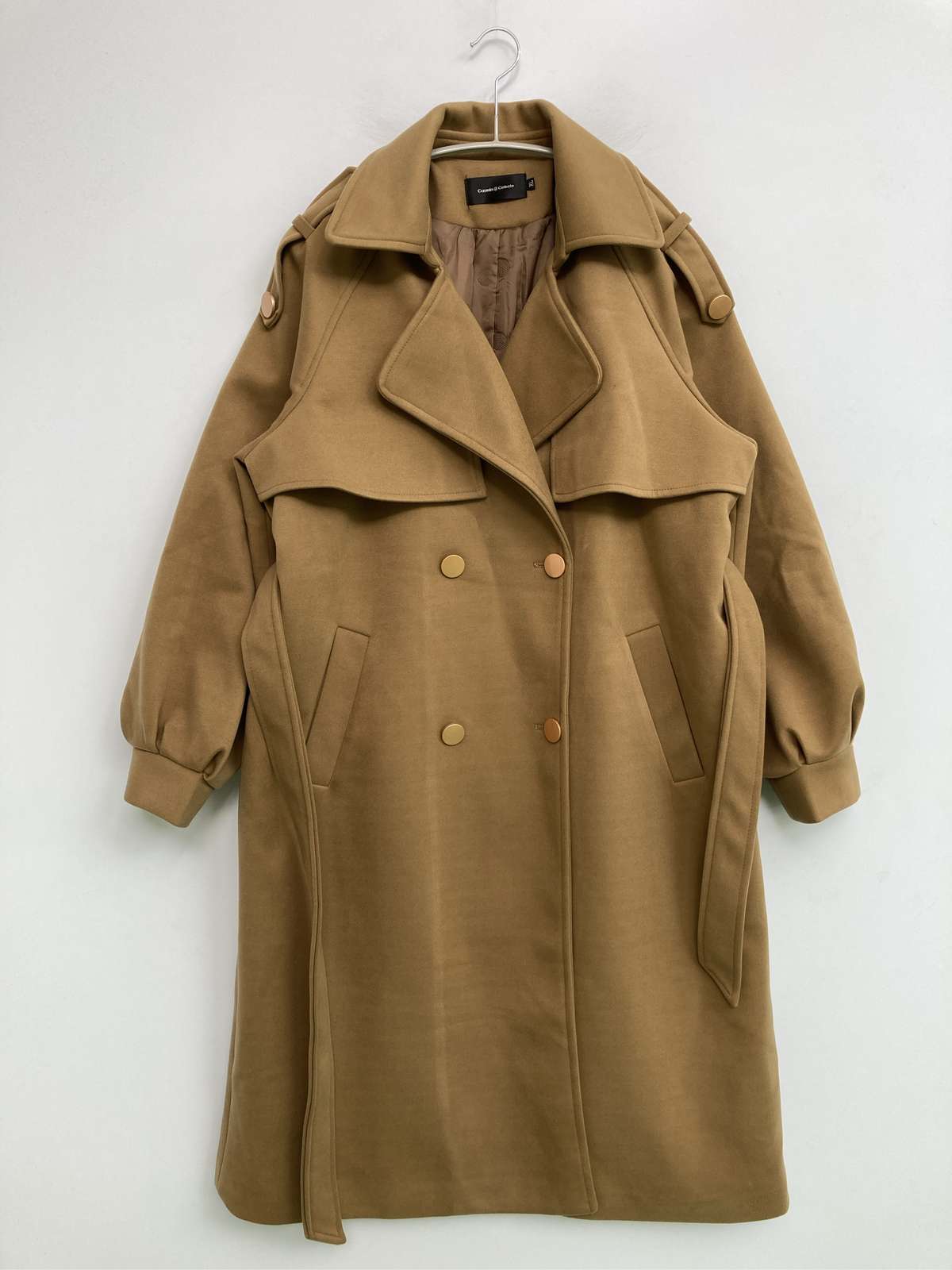 【中古】Casmin Celeste トレンチコート XL 赤銅色 無地 ロング丈 ボンネットなし レディース