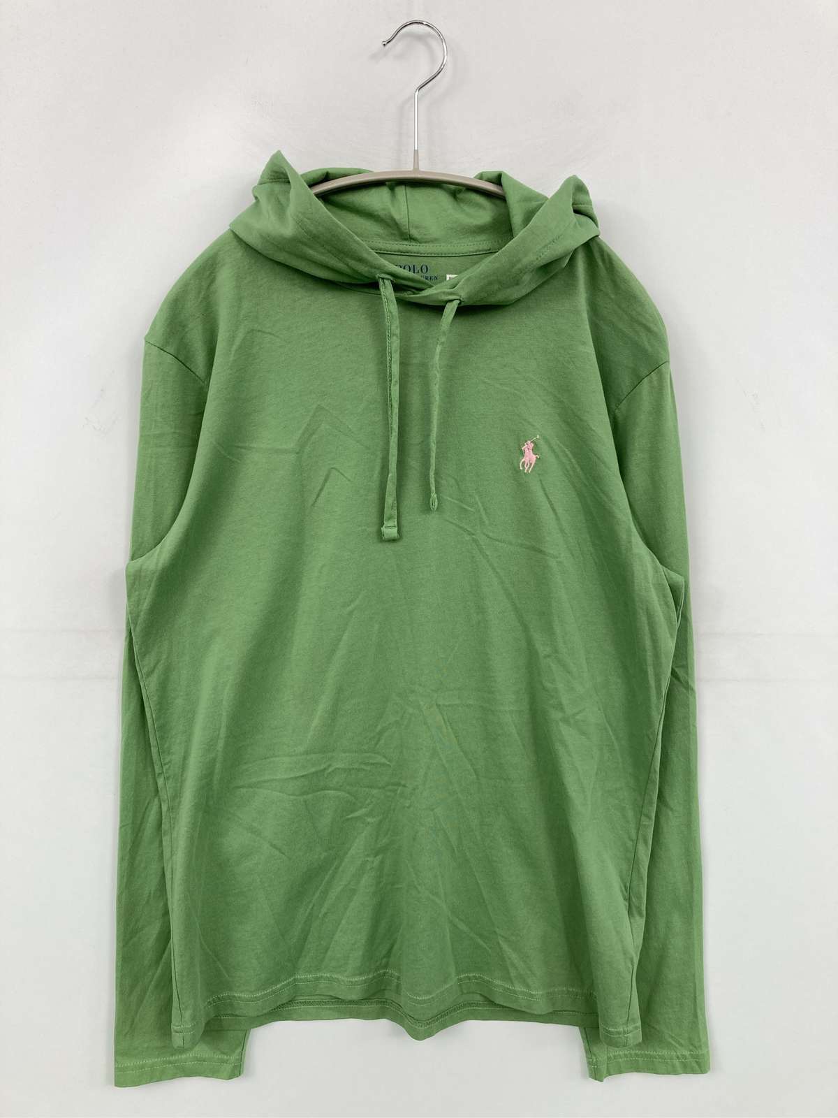 【中古】Polo Ralph Lauren ポロラルフローレン パーカー S 緑であること 長袖 ティーシャツ 無地 ワンポイント ブランド名ロゴタイプ 綿織物 メンズ
