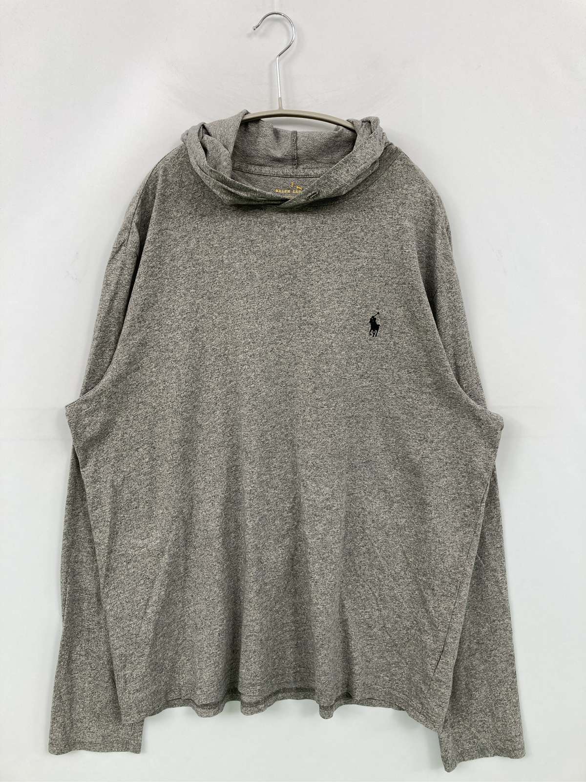 【中古】Ralph Lauren ラルフローレン パーカー L グレー プルオーバー 長袖 無地 ワンポイント ブランドロゴ コットン スウェット メンズ｜digdig 店