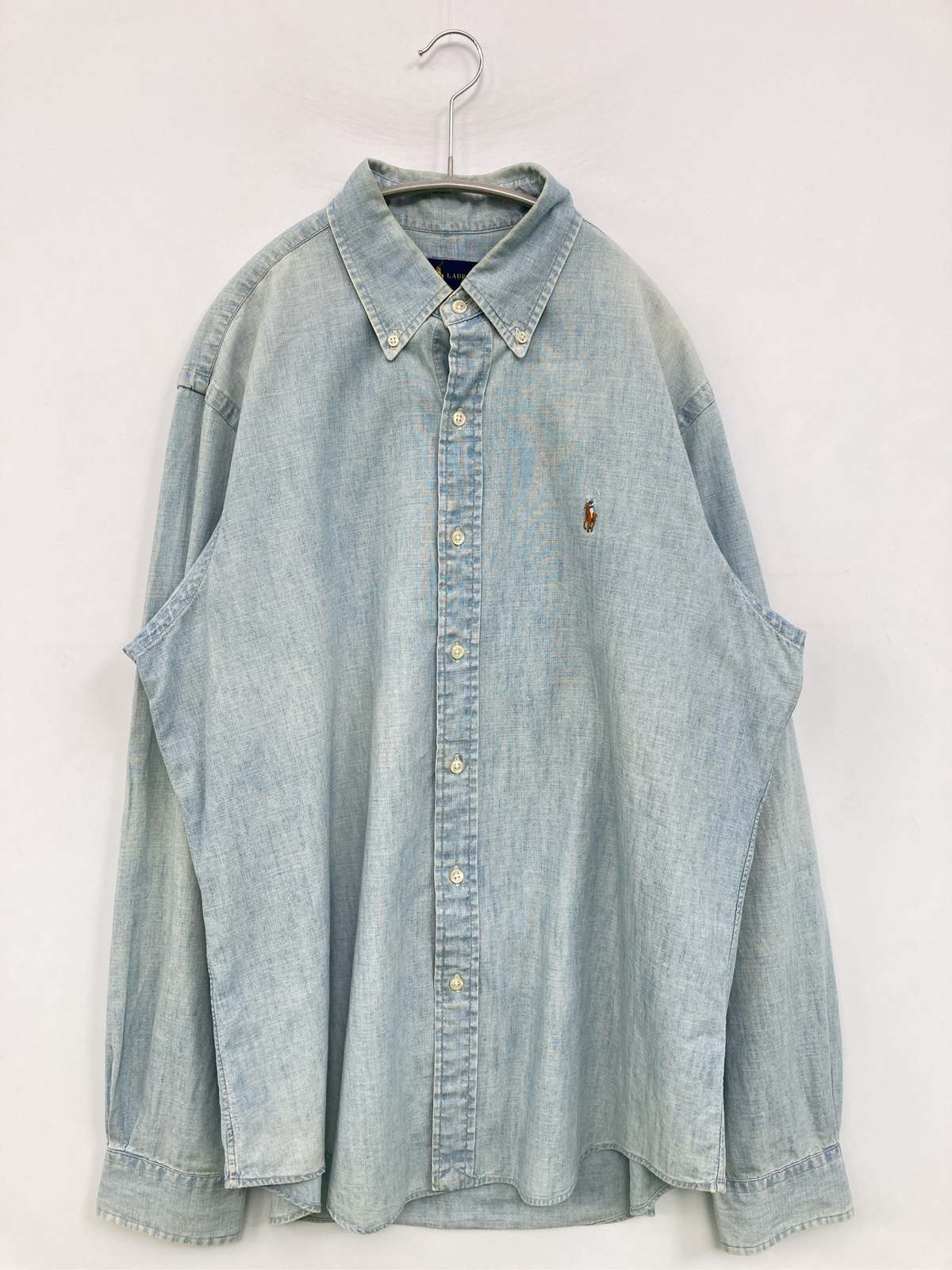 【中古】Ralph Lauren ラルフローレン プルオーバー/トップ L 天の原青み 名取り草落ち込む 長袖 無地 ワンポイント ブランド名ロゴタイプ 綿織物 真っただ中丈 メンズ