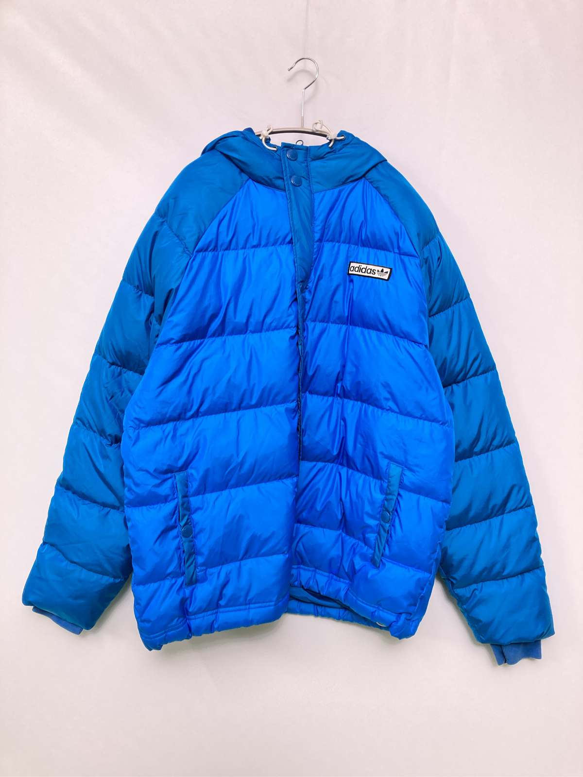 【中古】adidas アディダス 落ちこむ上衣/厚地の外套 L 青色 メンズ