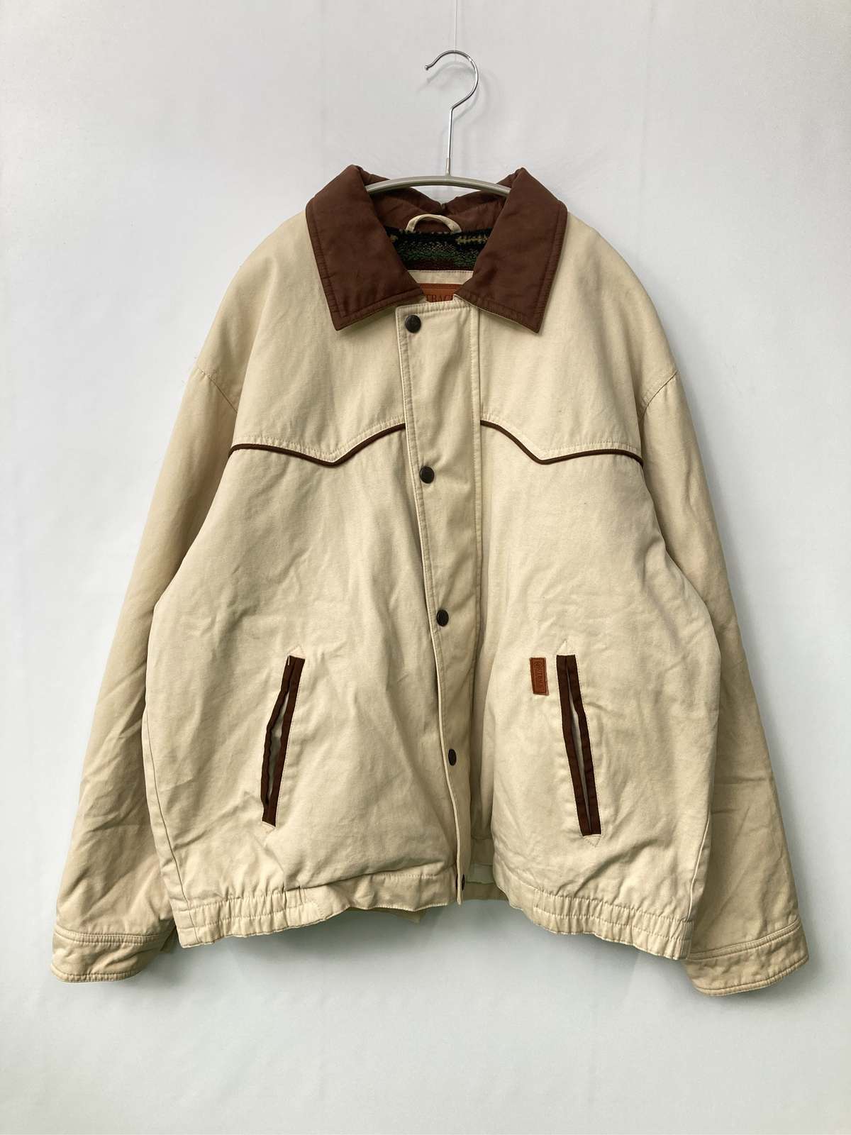 【中古】UTBACK 上衣 L ベージュ 綿織物 無地 ブランド名ロゴタイプ 真っただ中丈 ボンネットなし 名取り草留め メンズ