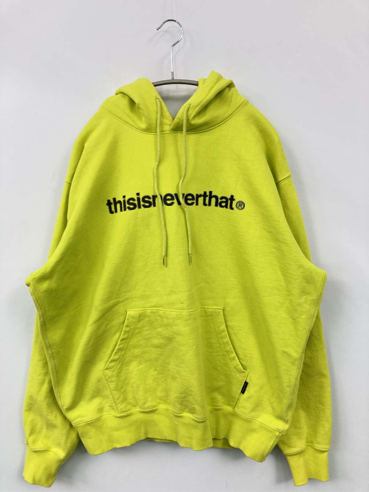【中古】thisisneverthat ディスイズネバーザット パーカー M ライトグリーン 綿織物 向こう正面刷り上げる ブランド名ロゴタイプ ティーシャツ 長袖 メンズ レディース