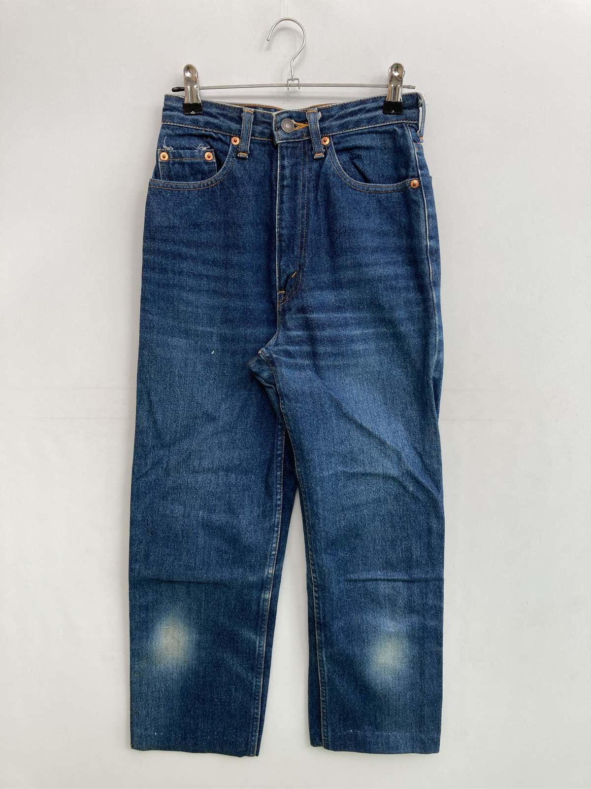 【中古】LEVI STRAUSS & CO. リーバイストラウスアンドカンパニー デニムパンツ W 27 L 32 ブルー フルレングス 無地 スタンダード ストレート ハイウエスト ヴィンテージ レディース｜digdig 店 10,460円