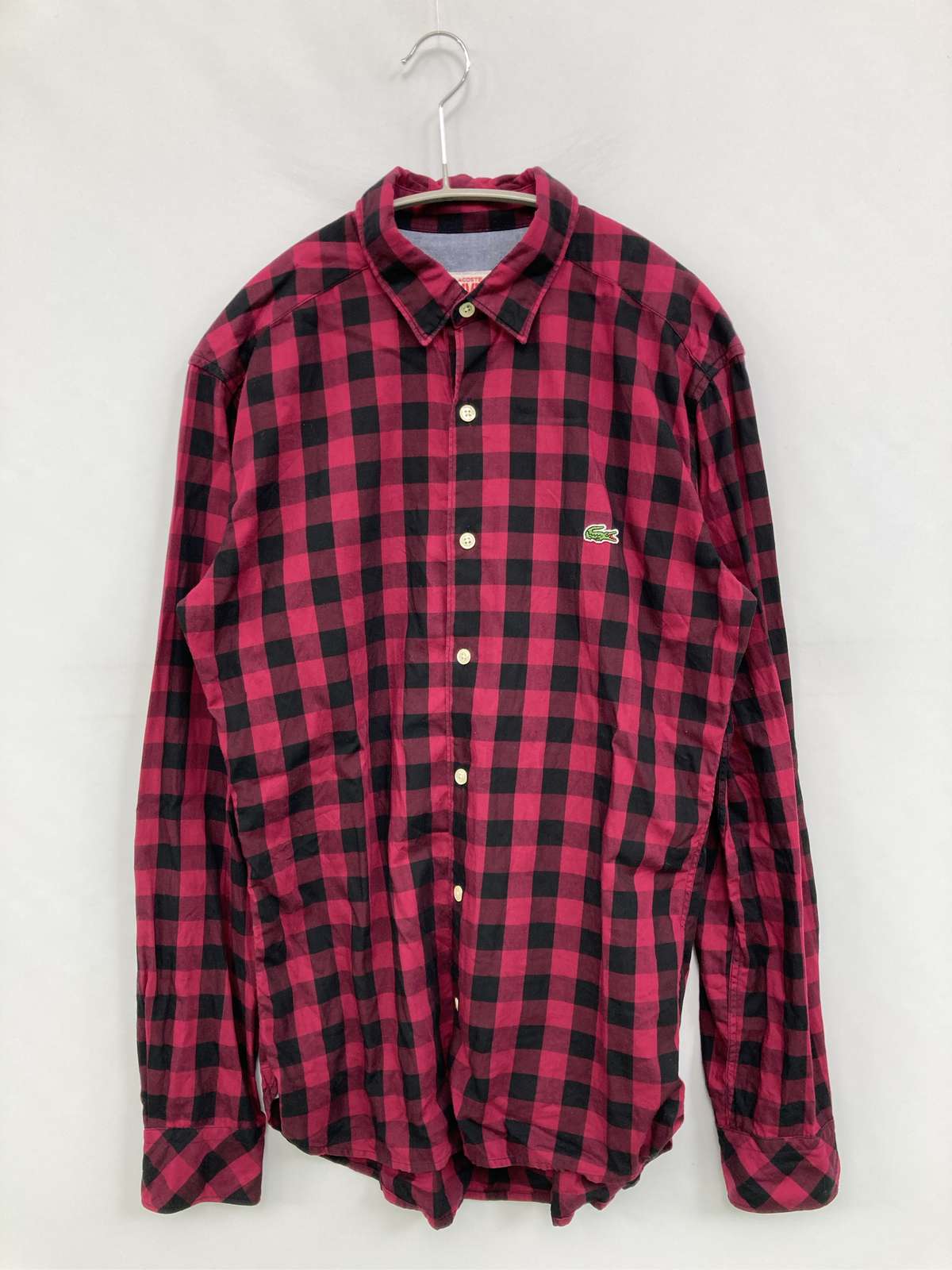 【中古】LACOSTE ラコステ プルオーバー/トップ 39 赤いこと 綿織物 読み合わせる柄 ワンポイント ブランド名ロゴタイプ 真っただ中丈 長袖 レギュラー色合い メンズ