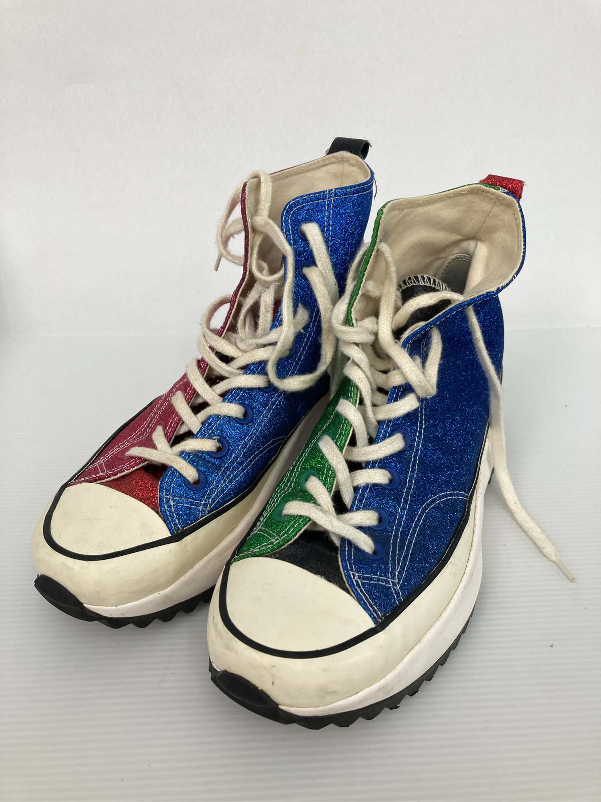 【中古】CONVERSE コンバース スニーカー 27cm ブルー キャンバス 無地 紐 ハイカット メンズ｜digdig 店