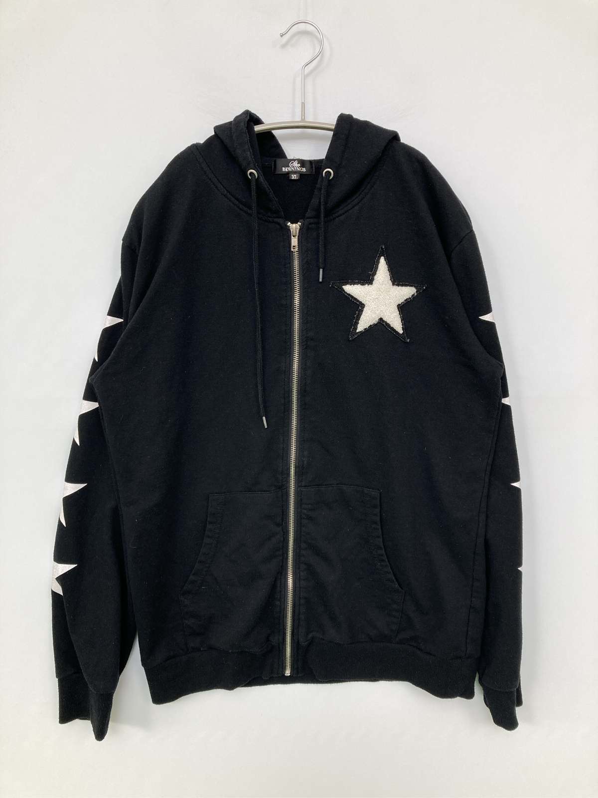 【中古】Sho BERNINGS パーカー XL ブラック ワンポイント ジップアップ 長袖 メンズ レディース｜digdig 店