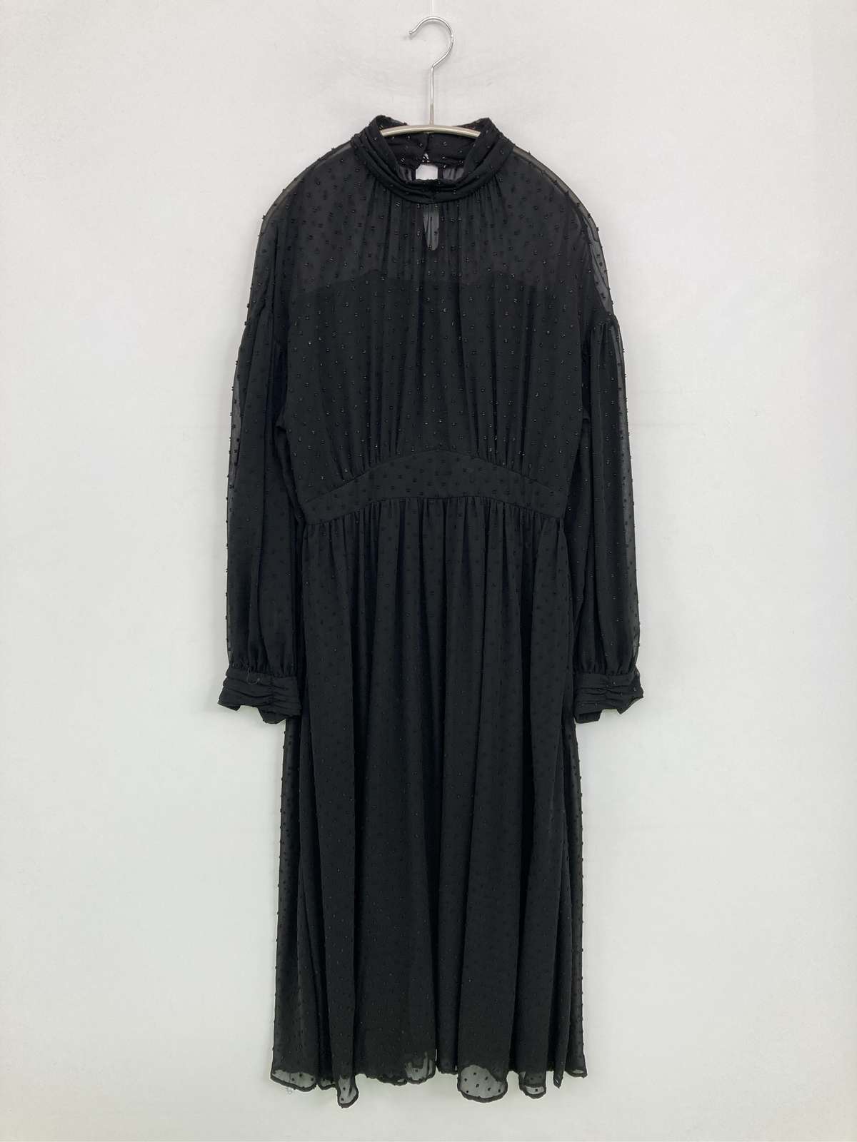 【中古】AMERI アメリ ワンピース M ブラック レース 長袖 ロング・マキシ丈 フレア レディース|digdig 店