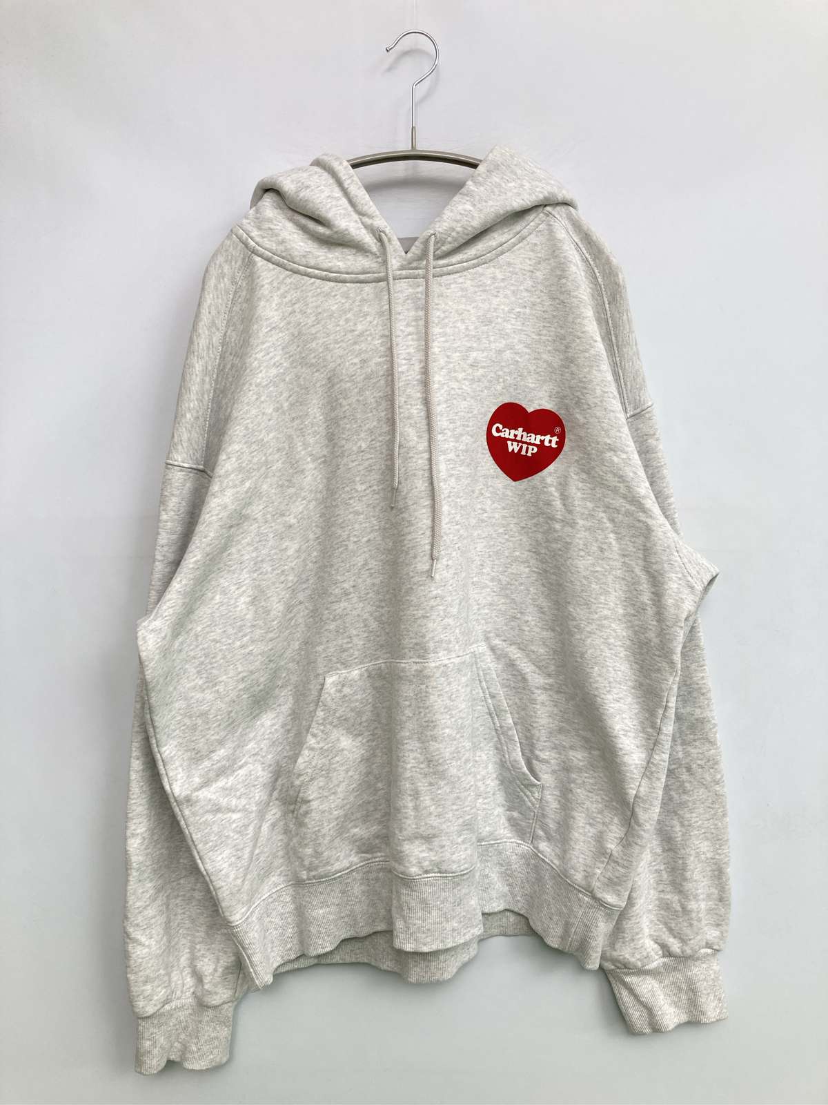 【中古】Carhartt カーハート パーカー L グレー コットン 裏起毛 前面プリント バックプリント ブランドロゴ プルオーバー 長袖 メンズ レディース｜digdig 店 7,906円