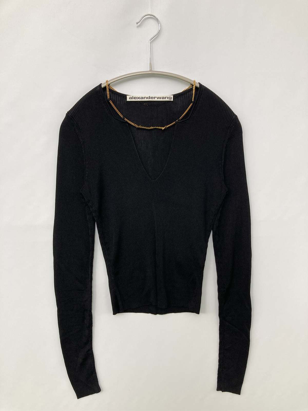 【中古】Alexander Wang アレキサンダーワン 編み物/スウェーター XS 黒いこと 編み物 遊撃手丈 長袖 V素っ首 レディース