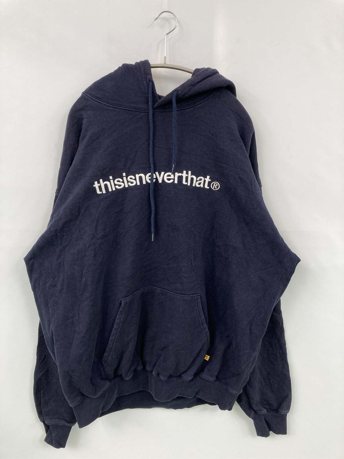 【中古】thisisneverthat ディスイズネバーザット パーカー XL 米国海軍 綿織物 裏起毛 向こう正面刷り上げる ブランド名ロゴタイプ ティーシャツ 長袖 メンズ レディース