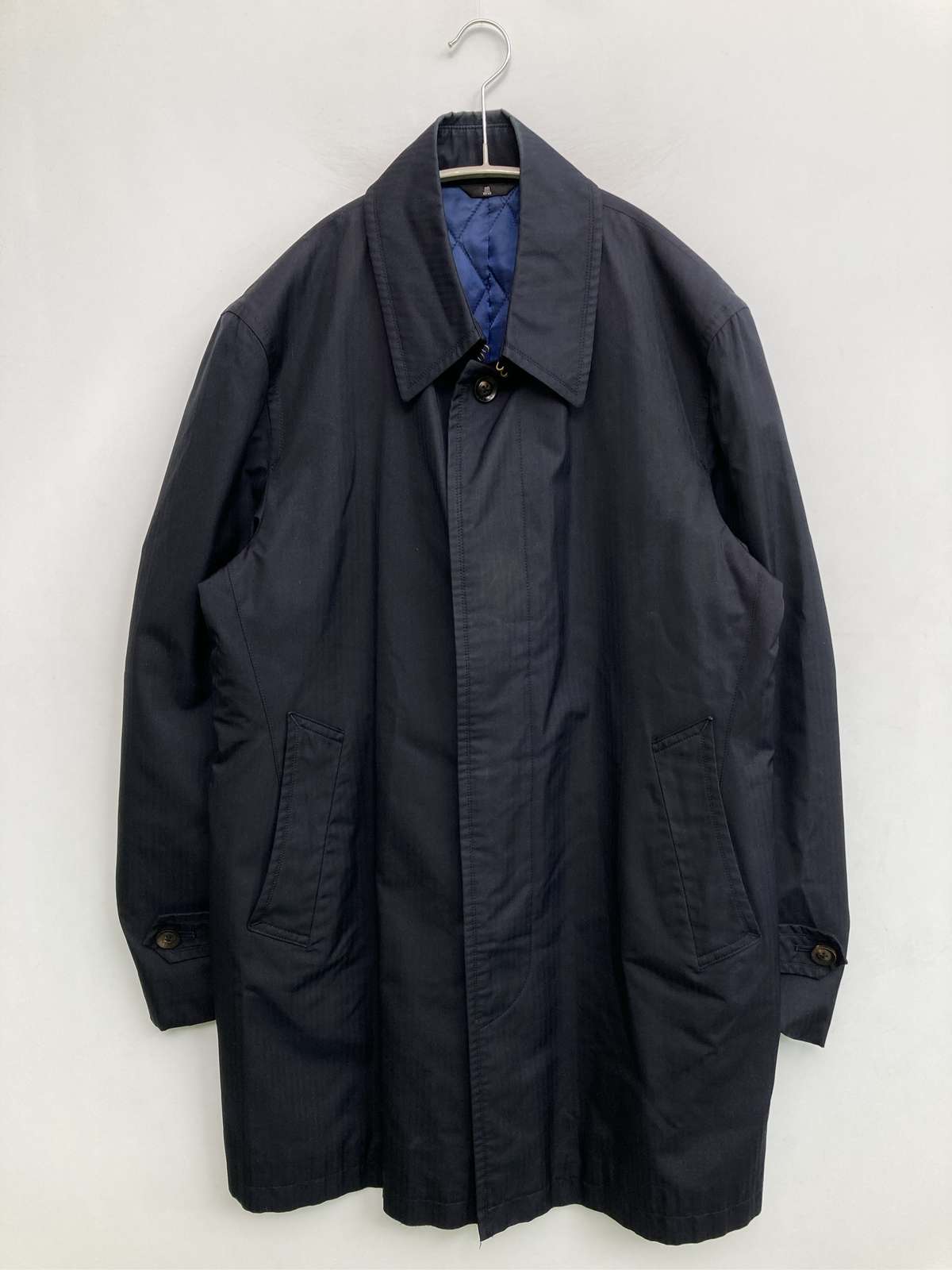 【中古】LANVIN ランバン ステンカラー厚地の外套 R46 米国海軍 絹地 無地 真っただ中丈 ボンネットなし メンズ