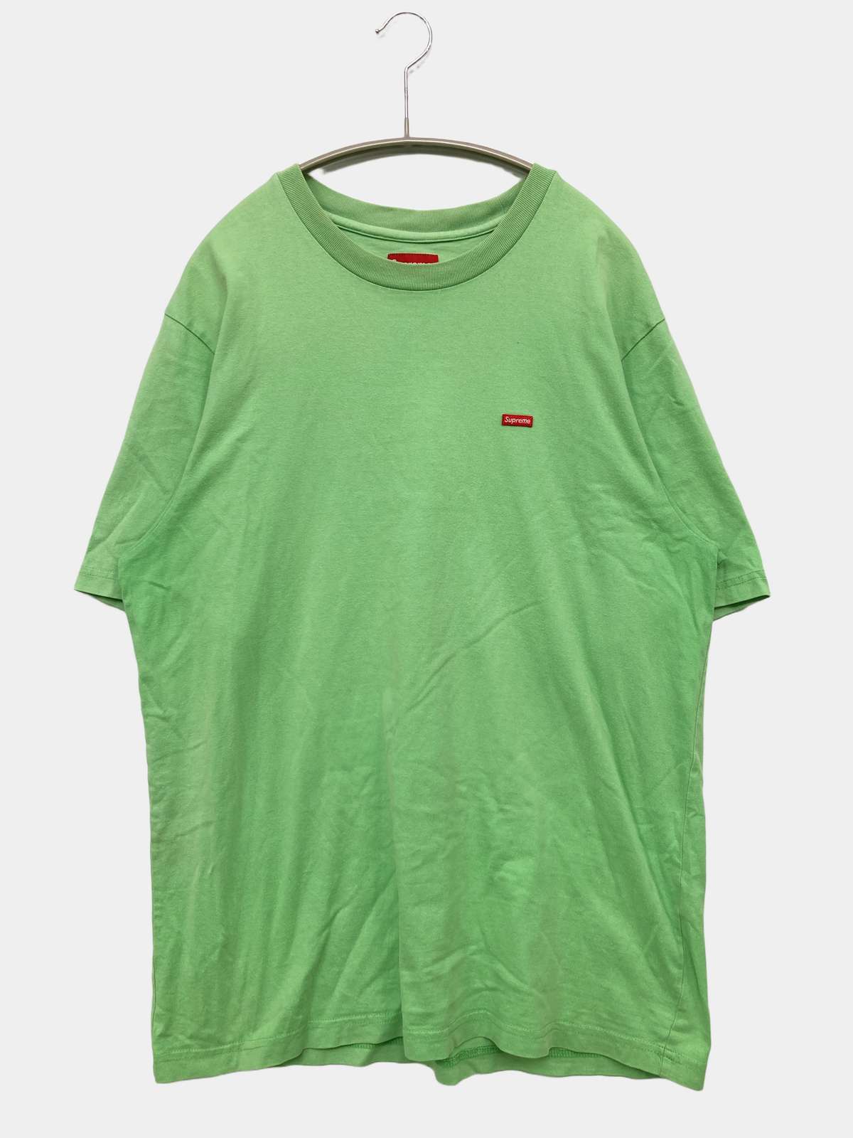 【中古】Supreme シュプリーム Tシャツ/カットソー M ライトグリーン 無地 ワンポイント ブランドロゴ ミドル丈 半袖 クルーネック(丸首) レディース｜digdig 店
