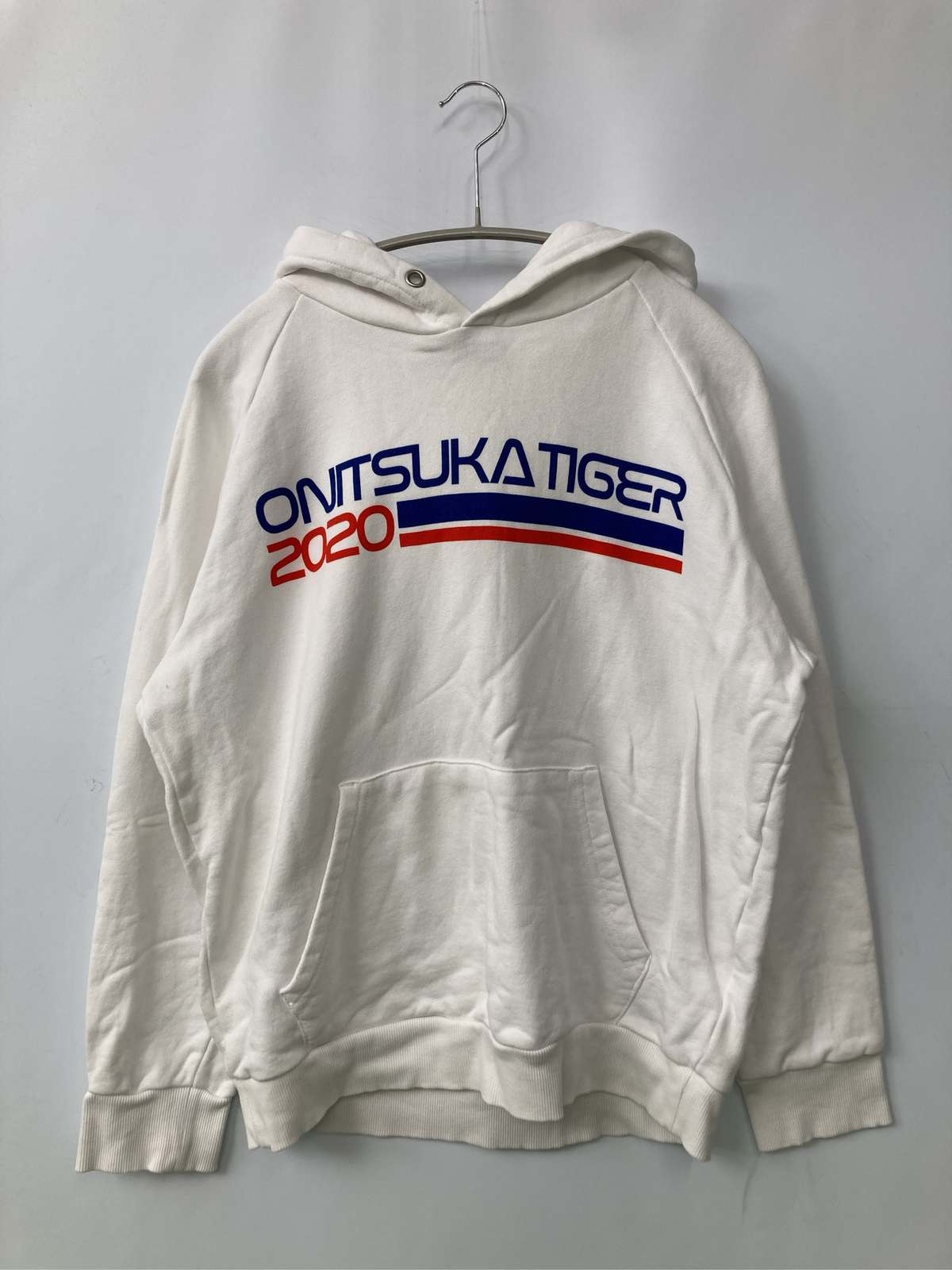 【中古】Onitsuka Tiger オニツカタイガー パーカー S 白いこと メンズ レディース