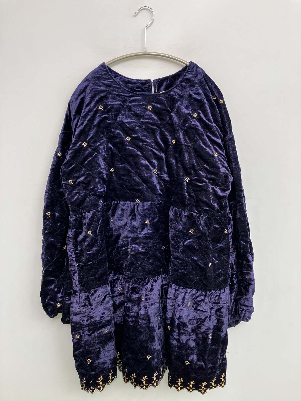 【中古】niko and ... ニコアンド チュニック F パープル コットン ベロア 刺繍 キルティング 長袖 ショート・ミニ丈 レディース｜digdig 店