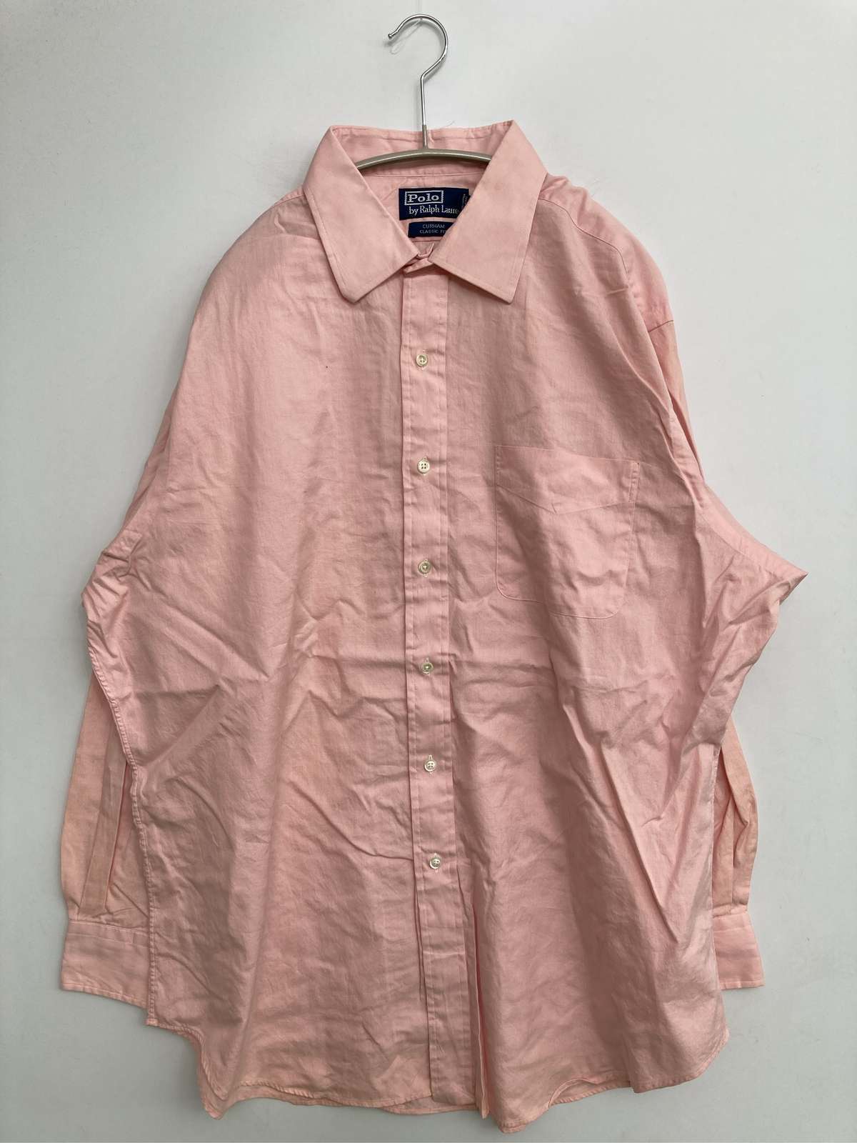 【中古】Polo by Ralph Lauren ポロバイラルフローレン プルオーバー/トップ 17 32/33 サクラ色 無地 真っただ中丈 長袖 レギュラー色合い 綿織物 メンズ