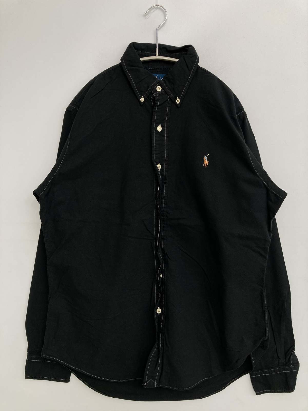 【中古】Ralph Lauren ラルフローレン プルオーバー/トップ M 黒いこと 無地 ワンポイント 刺しゅう ブランド名ロゴタイプ 真っただ中丈 長袖 名取り草落ち込む レギュラー色つや メンズ