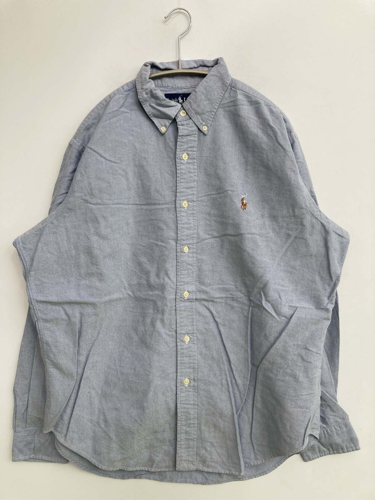 【中古】Ralph Lauren ラルフローレン プルオーバー/トップ L 天の原青色 無地 ワンポイント ブランド名ロゴタイプ 刺しゅう 真っただ中丈 長袖 名取り草落ちこむ レギュラー色合い メンズ