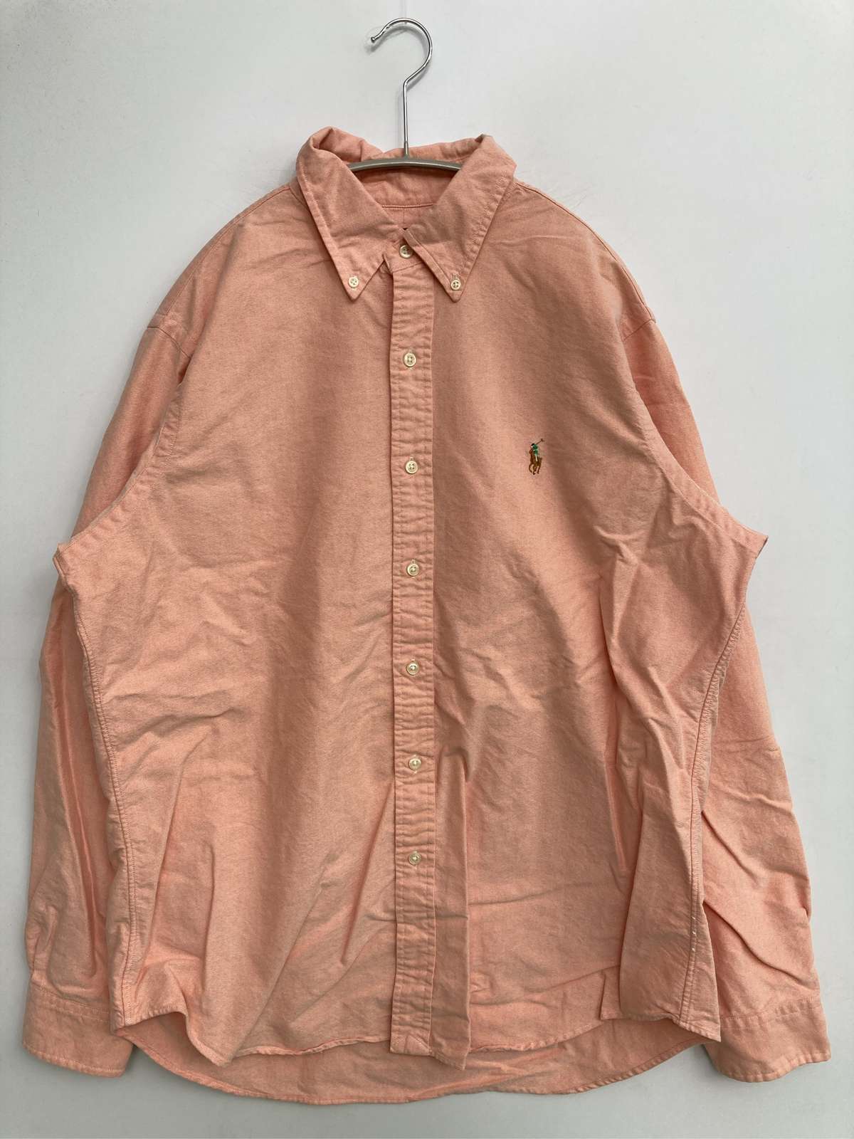 【中古】Ralph Lauren ラルフローレン プルオーバー/トップ L オレンジ色 無地 ワンポイント ブランド名ロゴタイプ 刺しゅう 真っただ中丈 名取り草落ちこむ 長袖 レギュラー色合い メンズ