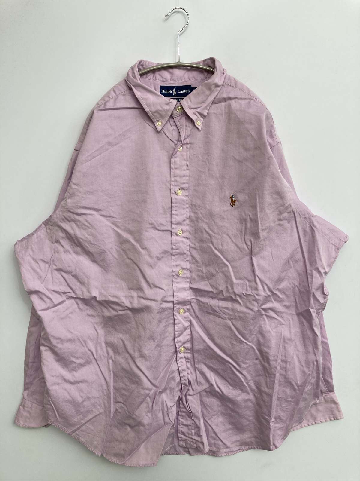 【中古】Ralph Lauren ラルフローレン プルオーバー/トップ 18 サクラ色 無地 ワンポイント ブランド名ロゴタイプ 刺しゅう 真っただ中丈 長袖 名取り草落ちこむ レギュラー色合い メンズ