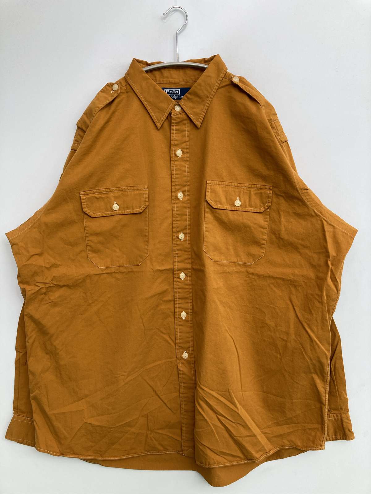 【中古】Polo by Ralph Lauren ポロバイラルフローレン プルオーバー/トップ XXL 赤銅色 綿織物 無地 真っただ中丈 長袖 レギュラー色合い メンズ