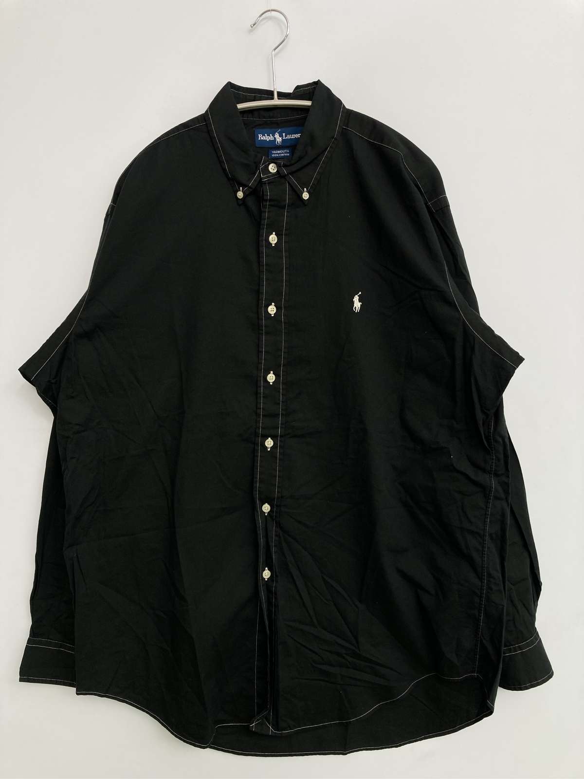 【中古】Ralph Lauren ラルフローレン プルオーバー/トップ 16-34 黒いこと 綿織物 無地 ワンポイント 刺しゅう ブランド名ロゴタイプ 真っただ中丈 長袖 名取り草落ちこむ レギュラー色合い メンズ