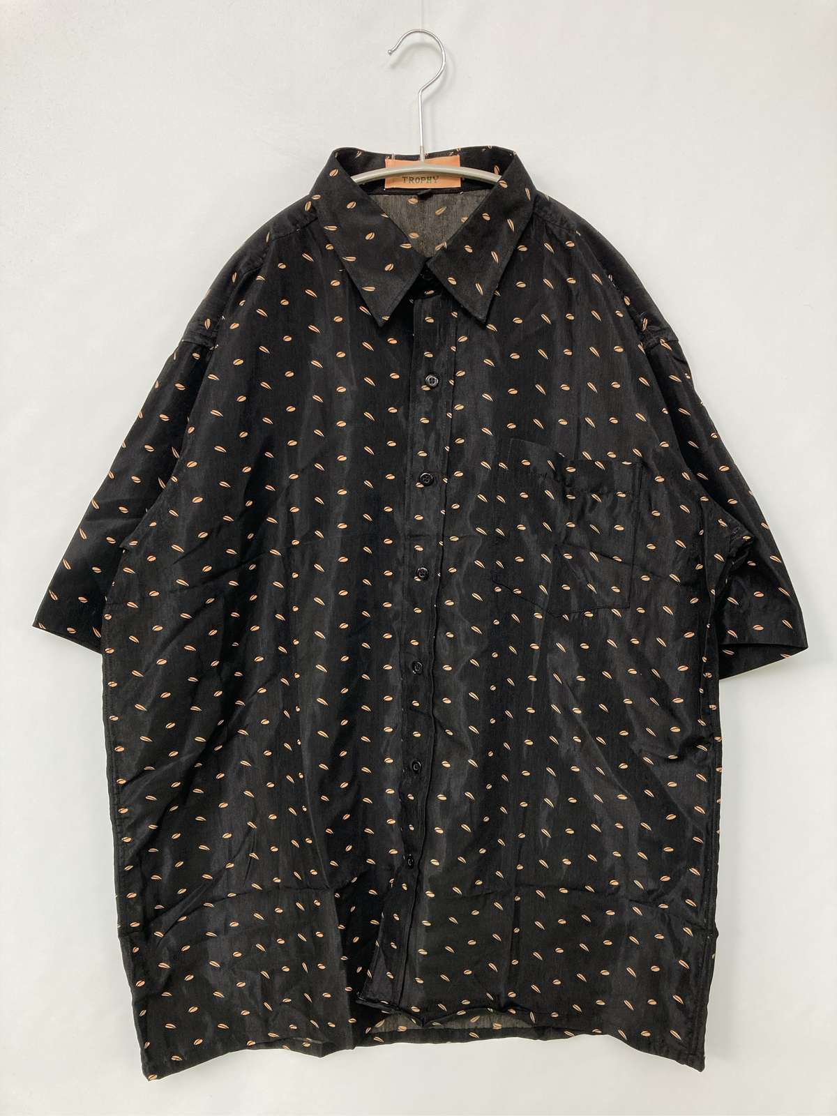 【中古】CAMEL 駱駝 プルオーバー/トップ XL 黒いこと 綿織物 余分の物総柄 真っただ中丈 半袖 レギュラー色つや メンズ