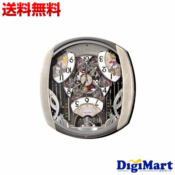 【貨物輸送無料】セイコー 時辰儀 柱時計 ミッキーマウス ミニーマウス 電磁波 アナログ 仕組み 6曲 旋律薄サクラ色 ビー玉 飾りつけ FW563A SEIKO