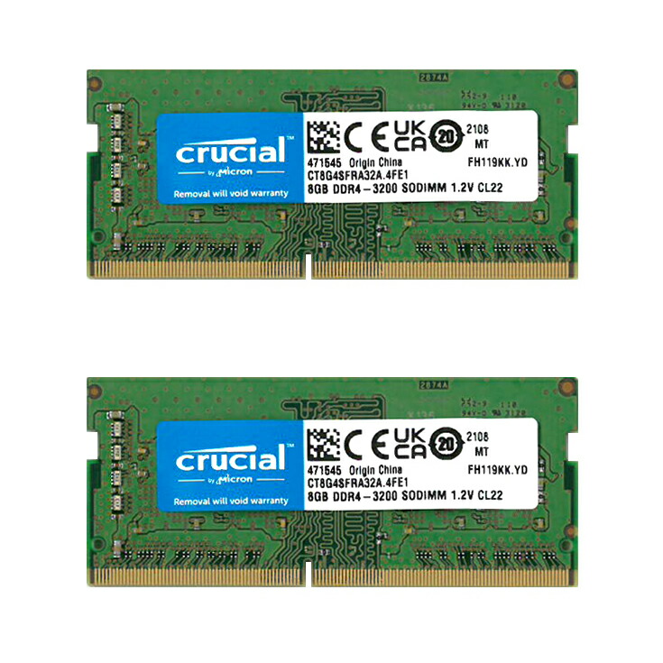 楽天市場】2枚組 8GB ×2 （ 16GB ） crucial Micron製 増設 メモリ
