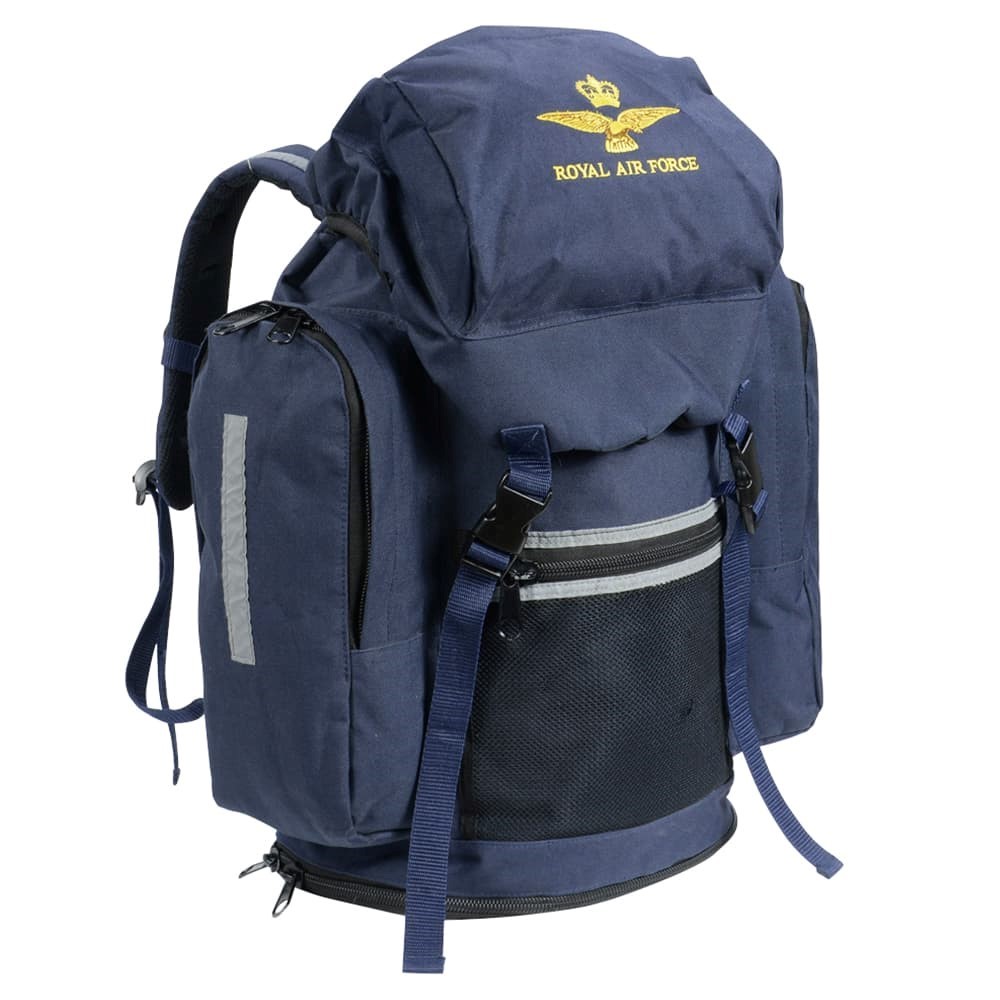 イギリス軍放出品 フィールドパック ROYAL AIR FORCE ブルーカラー 容量約30L 反射材付き [ イーグルロゴ / 難あり ] ロイヤルエアフォース イギリス空軍 バックパック リュックサック デイパック ザック ナップサック デイバッグ 背嚢 かばん カバン ミリタリーサープラス
