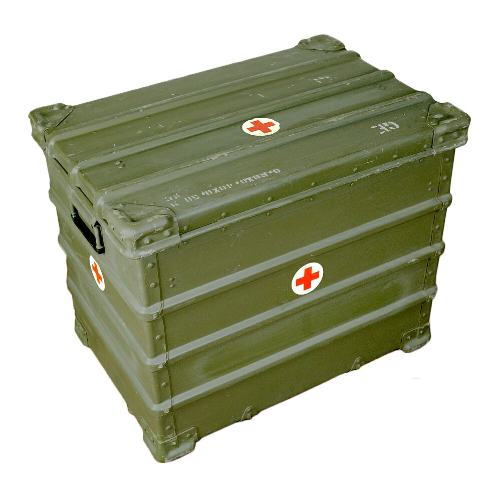 Army Surplus Military Box Aluminum Container Germany Storage Olive Drab Interior Bedding