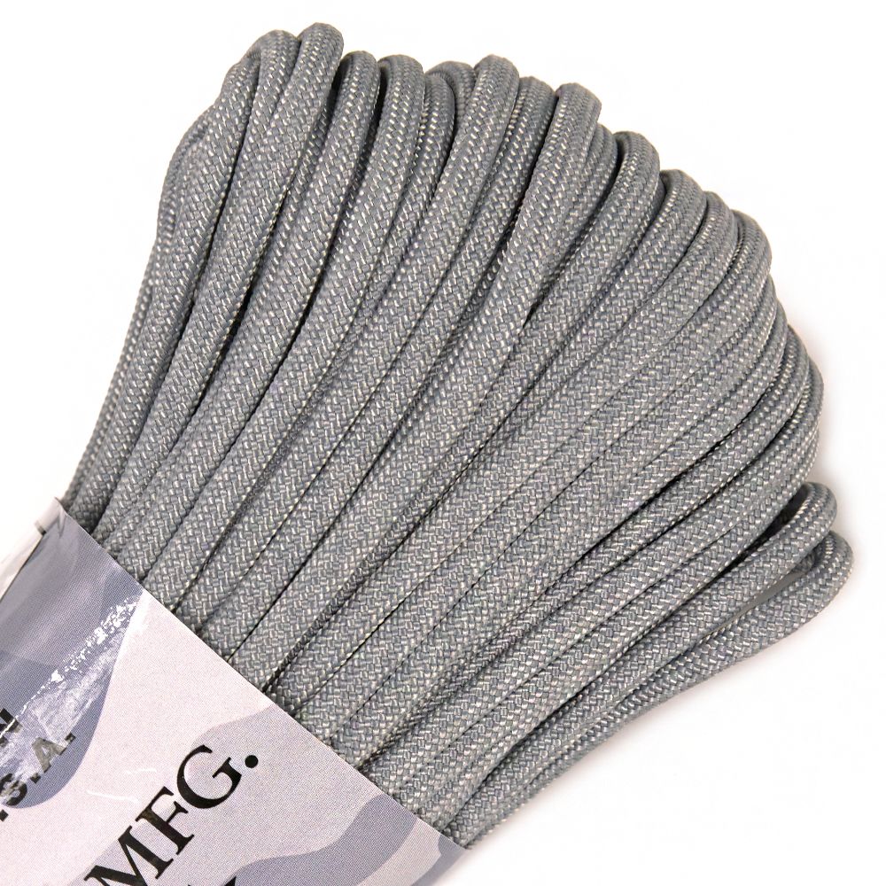 値引 ATWOOD ROPE 550パラコード タイプ3 グレー 30m パラシュートコード 綱 靴紐 靴ひも シューレース 550コード  ナイロンコード