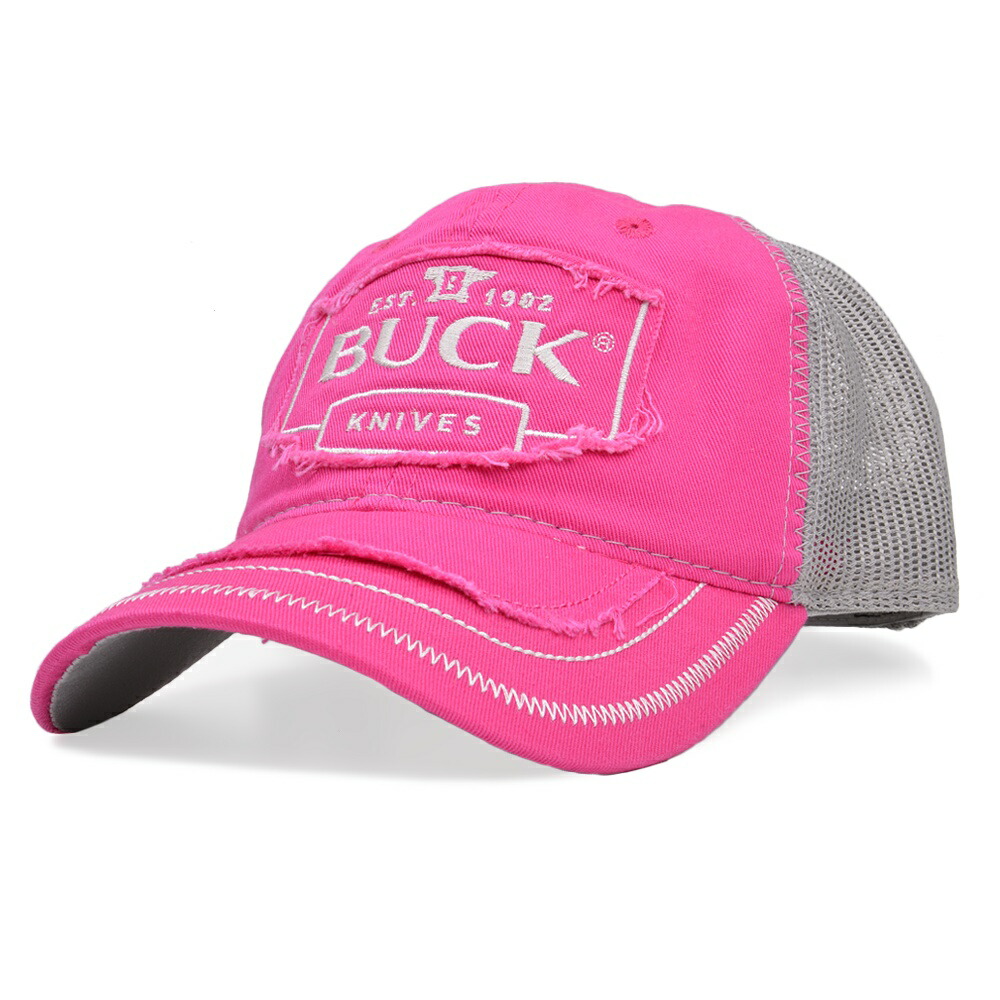 楽天市場 Buck メッシュキャップ 0 ロゴ入り ピンク グレー メッシュ レディース バックナイヴズ バックナイフ ベースボールキャップ ワークキャップ ハット ミリタリーキャップ 帽子 メンズ 通販 販売 Knives 刃物 野球帽 ミリタリーショップ レプマート