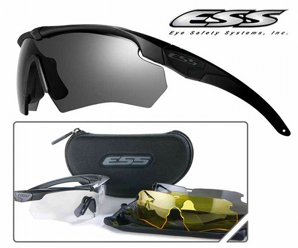 ESS シューティンググラス CROSSBOW 3LS クロスボウ 740-0387 [ ソフトケース付属 ] タクティカルサングラス 交換レンズ Crossbow メンズ スポーツ 紫外線カット UVカット グラサン 運転 ドライブ バイク ツーリング 曇り止め 射撃用サングラス 射撃用メガネ 保護メガネ 16,702円