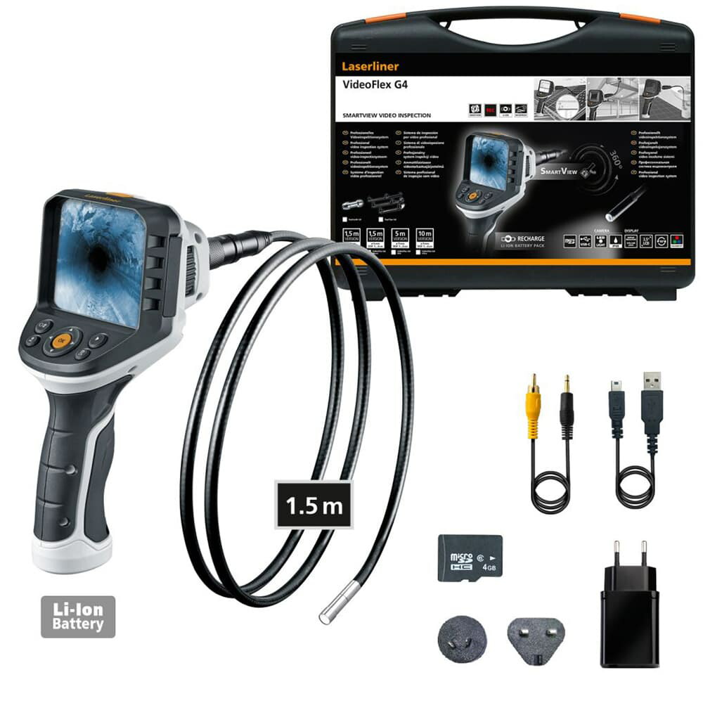UMAREX Laserliner 工業用内視鏡 VideoFlex G4 Micro 1.5mケーブル 082.241A 光学機器 レーザーライナー 防水内視鏡 エアコン点検カメラ 高解像度内視鏡 配管検査カメラ UMAREX内視鏡 ビデオフレックスG4 救助活動用カメラ LED内蔵内視鏡 ウマレックス