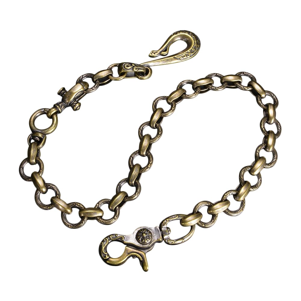 大人気新品 BRONZE ウォレットチェーン ヴィンテージ ITALY - ブレスレット
