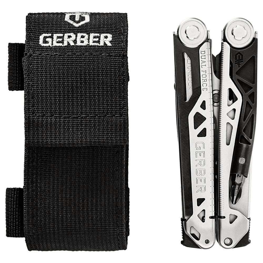 GERBER マルチプライヤー DUAL-FORCE デュアルフォース 12機能 シース付属 [ シルバー ] ガーバー マルチツール ペンチ ワイヤーカッター ドライバー ポーチ付き 十得ナイフ 万能プライヤー 万能ナイフ 万能ツール 万能ペンチ 多機能ペンチ 十徳ナイフ