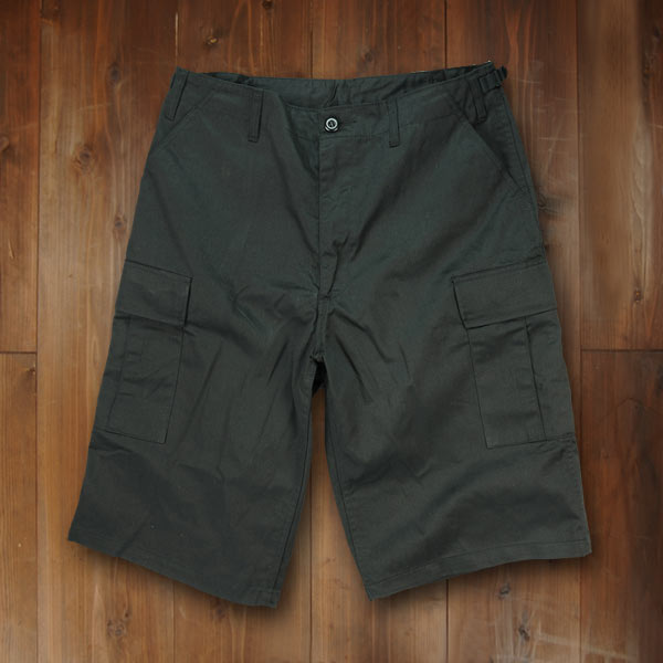 Rothco ハーフカーゴパンツ BDUショーツ ジッパー [ ブラック / Mサイズ ] ミリタリーパンツ TDUパンツ BDUパンツ メンズボトム ハーフパンツ 半ズボン 半ずぼん ショートパンツ ショーツ ハーフズボン 短パン 短ズボン 短丈パンツ 半パン ショートボトムス ハーフボトムス