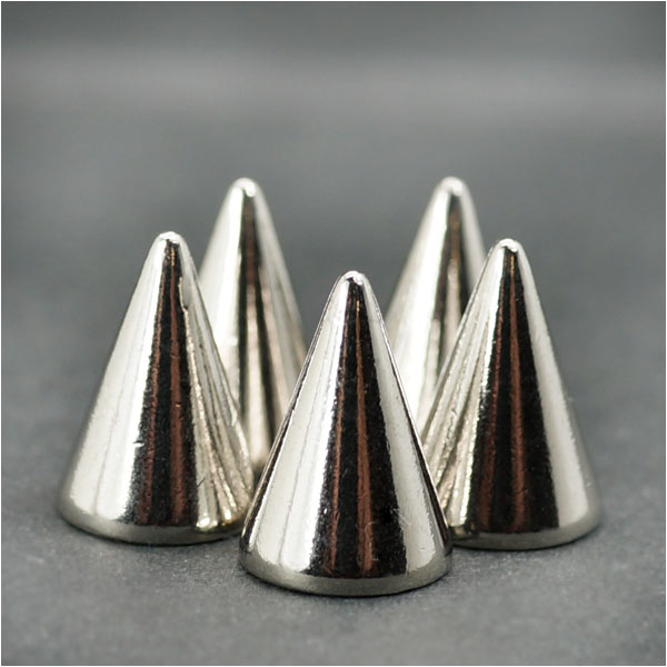楽天市場】コーンスパイク スタッズ トゲ 14mm ニッケルメッキ ベルト