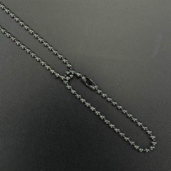 ボールチェーン 63cm ドッグタグ用 ブラック ネックレス ペンダント用 認識票 DOG TAG メンズアクセサリー ドッグタグパーツ ドックタグ  識別票 Dog Tag ペアアクセサリー
