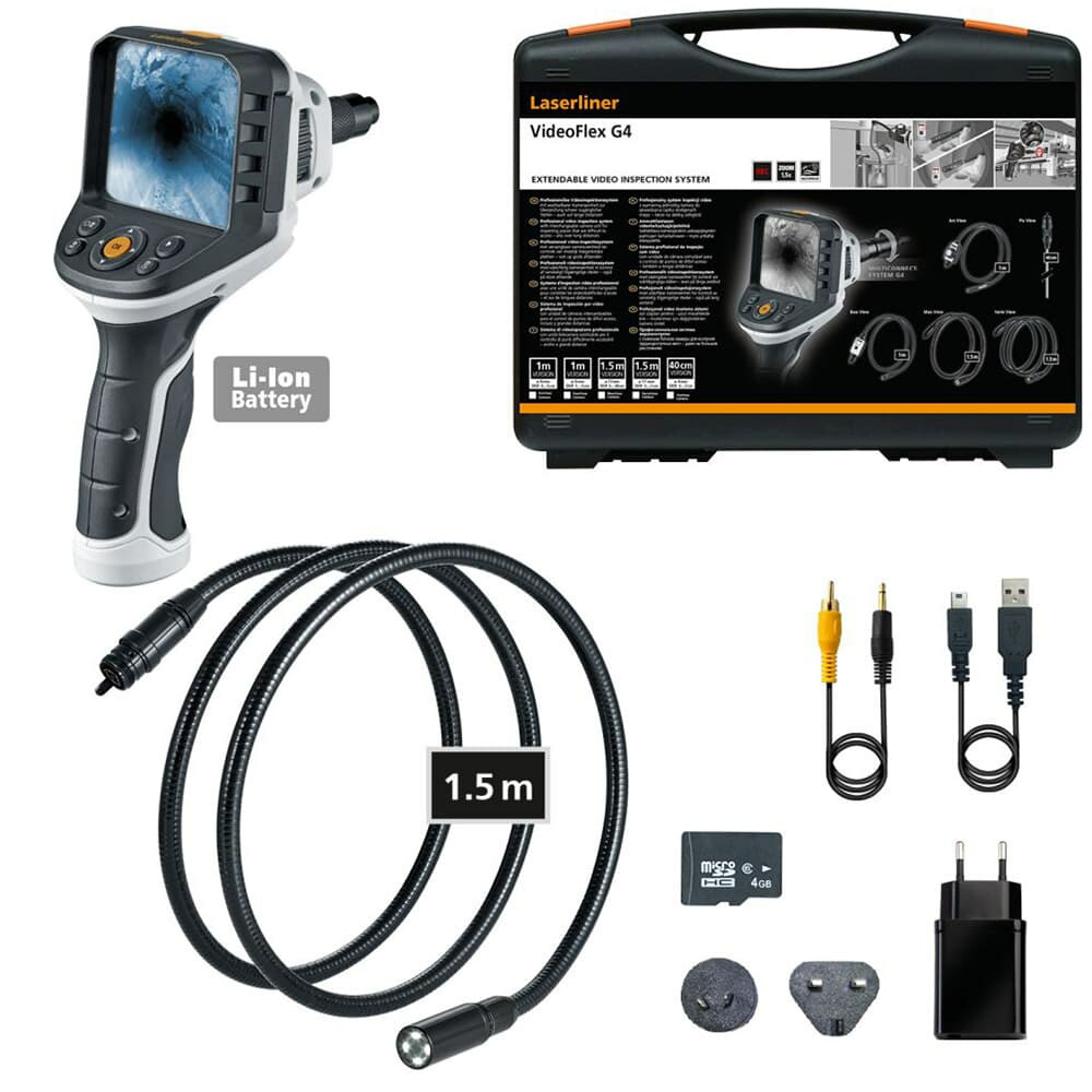 UMAREX Laserliner 工業用内視鏡 VideoFlex G4 Max 1.5mカメラケーブル 082.246A 光学機器 レーザーライナー 防水内視鏡 エンジン点検カメラ 高解像度内視鏡 配管検査カメラ UMAREX内視鏡 ビデオフレックスG4 救助活動用カメラ LED内蔵内視鏡 ウマレックス