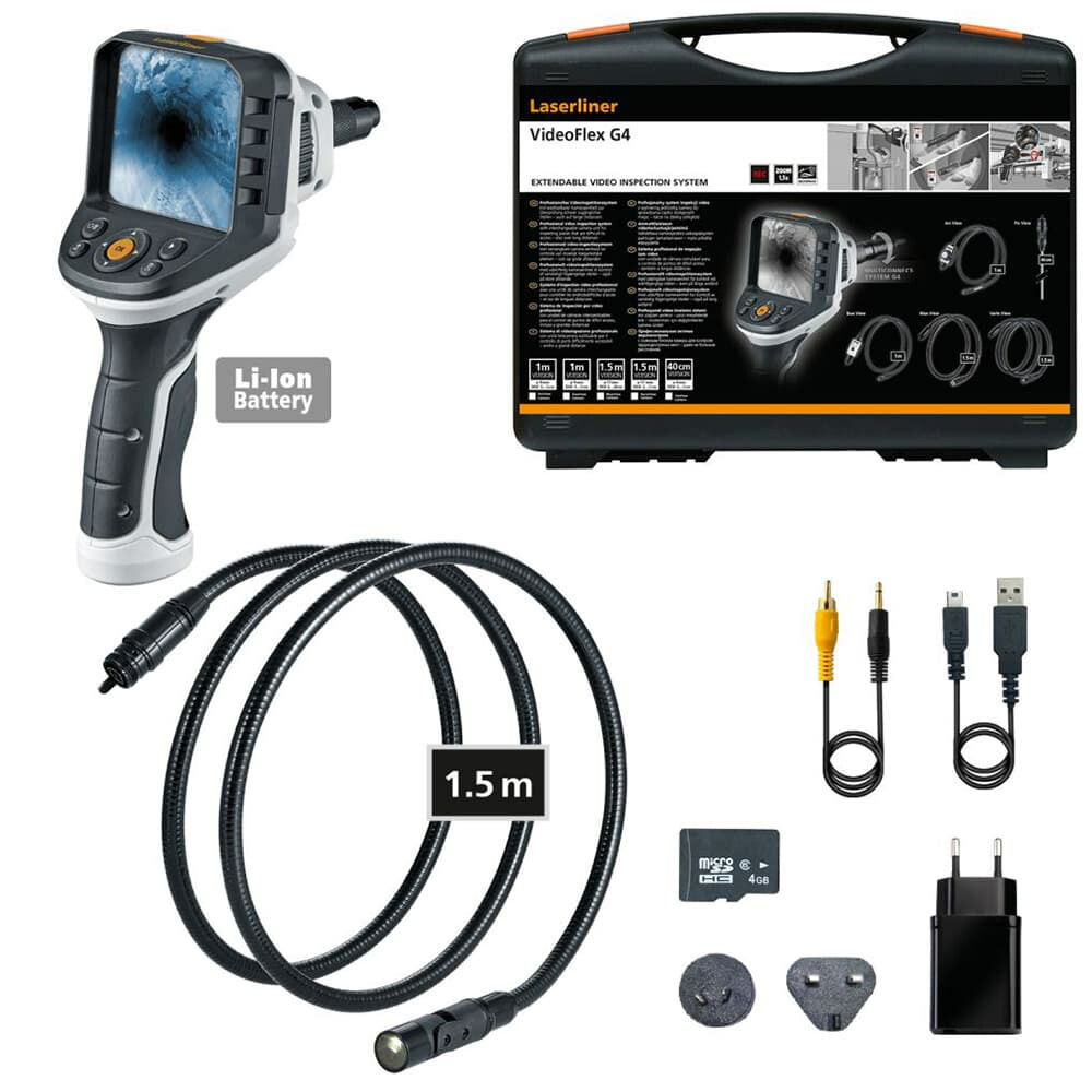 UMAREX Laserliner 工業用内視鏡 VideoFlex G4 Vario 1.5mカメラケーブル 082.247A 光学機器 レーザーライナー 防水内視鏡 エンジン点検カメラ 高解像度内視鏡 配管検査カメラ UMAREX内視鏡 ビデオフレックスG4 救助活動用カメラ LED内蔵内視鏡 ウマレックス 先端可動