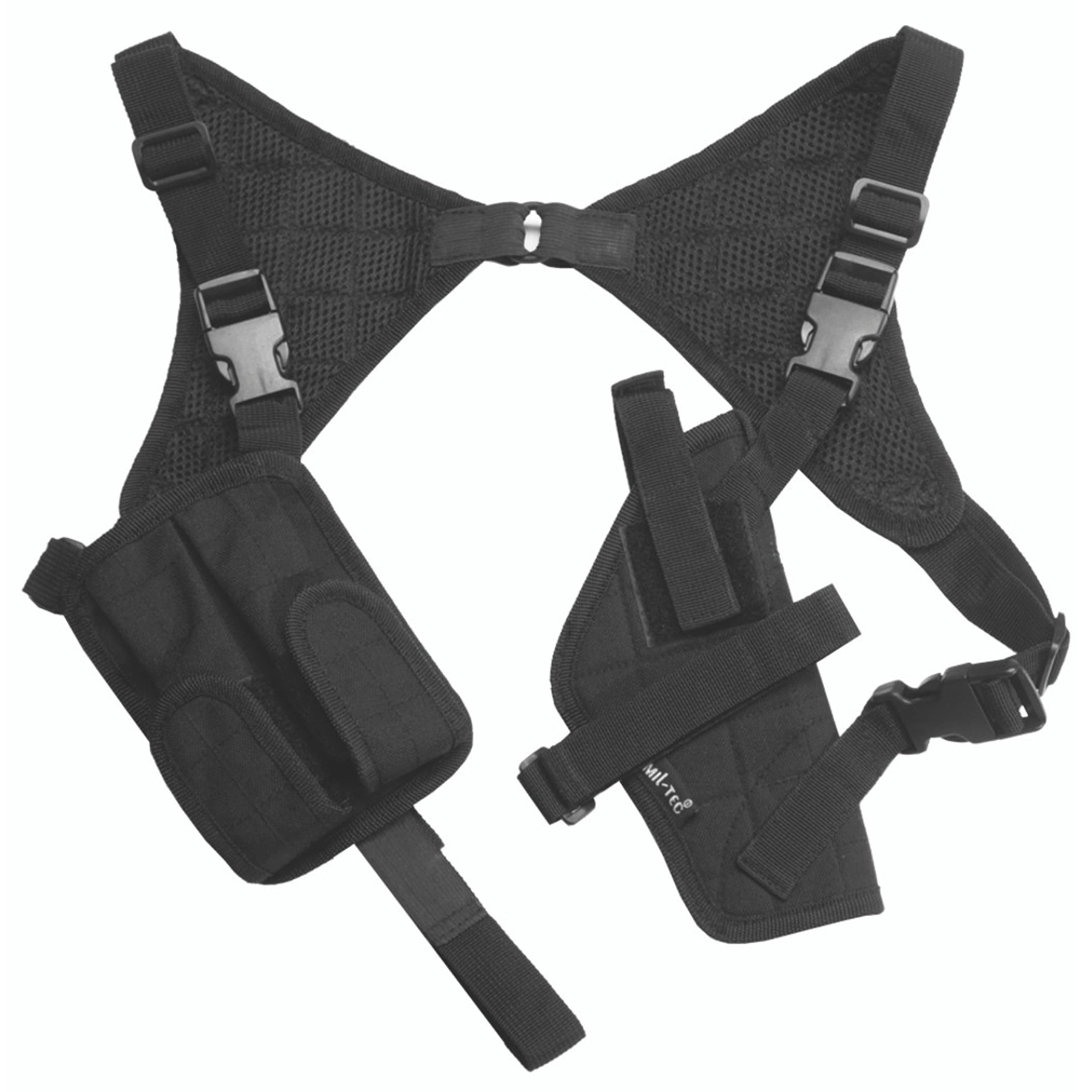 MIL-TEC ショルダーホルスター Cordura製 マグポーチ付 [ ブラック ] ミルテック Holster マガジンポーチ LE装備 ポリスホルスター 刑事ホルスター FBIホルスター ステルスホルスター コンシールメントホルスター 肩掛けホルスター 肩用ホルスター｜ミリタリーショップ レプマート