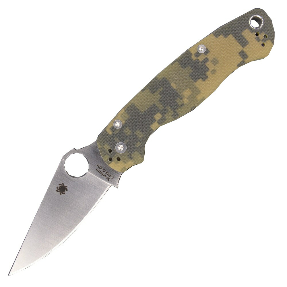半額SALE／ Spyderco 折りたたみナイフ Para3 G-10 コンプレッションロック CPM-S30V シルバー スパイダルコ  フォールディングナイフ 折り畳みナイフ パラ3 折り畳み式ナイフ 折りたたみ式ナイフ フォルダー