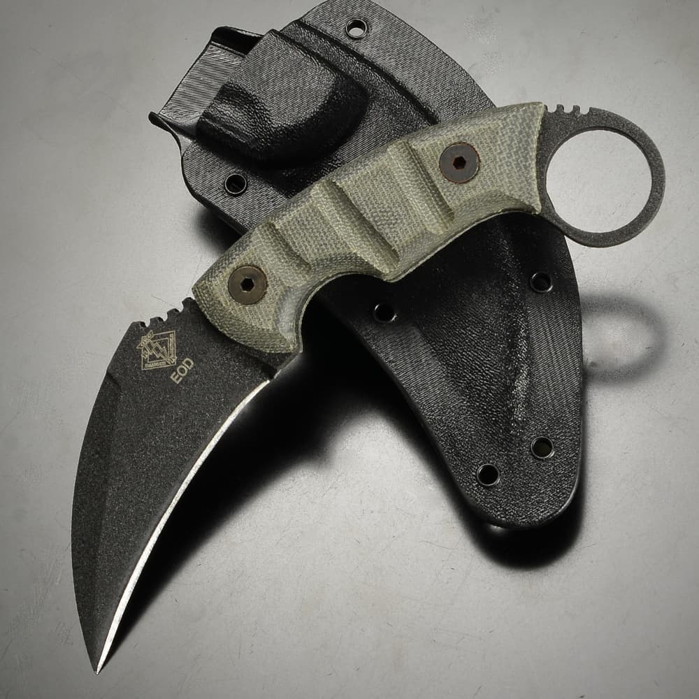 正規代理店 Defcon アウトドアナイフ JUNGLE KNIFE カランビット シースナイフ カランビットナイフ フルタング カイデックスシース  CQC 刃物 キャンプナイフ 渓流ナイフ