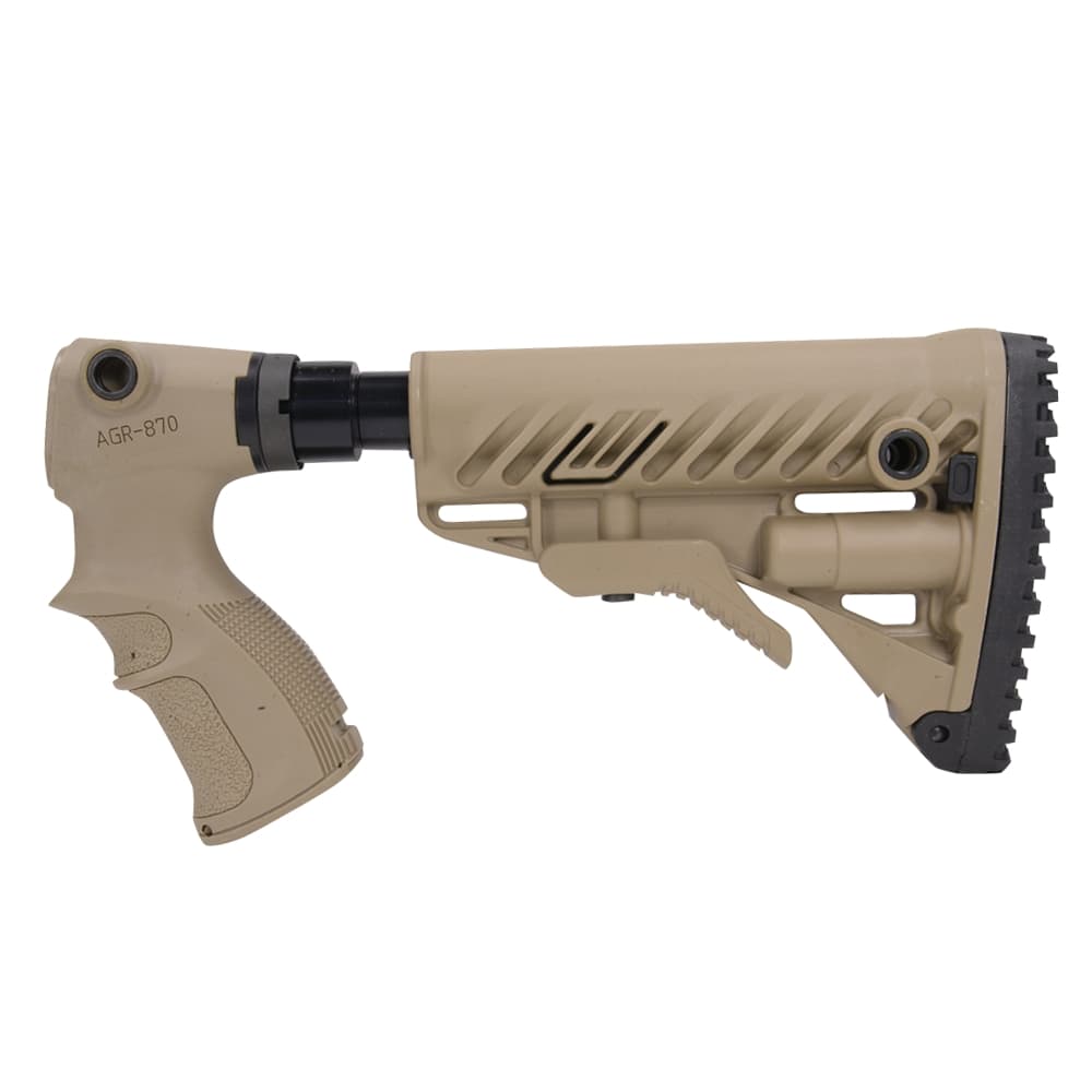 FAB Defense バットストックセット 衝撃吸収装置付き レミントンM870用 [ タン ] FABDEFENSE ファブディフェンス 銃床 樹脂製ストック スライドストック M4スタイル レミントンM870対応 Shock Absorber ショックアブソーバー サバイバルゲーム サバゲー 樹脂製銃床