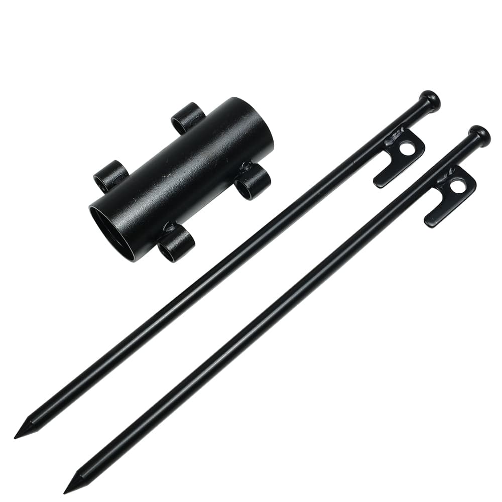 【楽天市場】キャノピーポールホルダー 内径35mm 支柱保持パイプ [ 本体+ペグ2本 / 30cm ] ポールスタンド 固定具 ポール固定